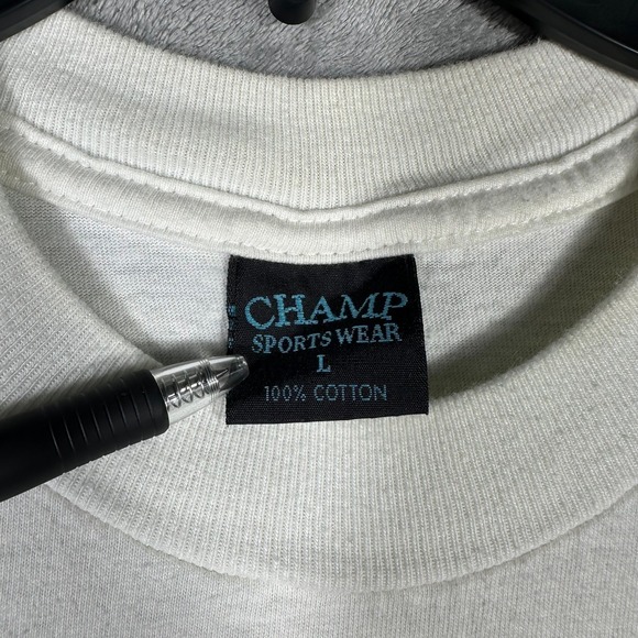 VTG Champ Sports Wear Graphic T-Shirt Mens Large White Dive Dominica Scuba - Picture 2 of 8